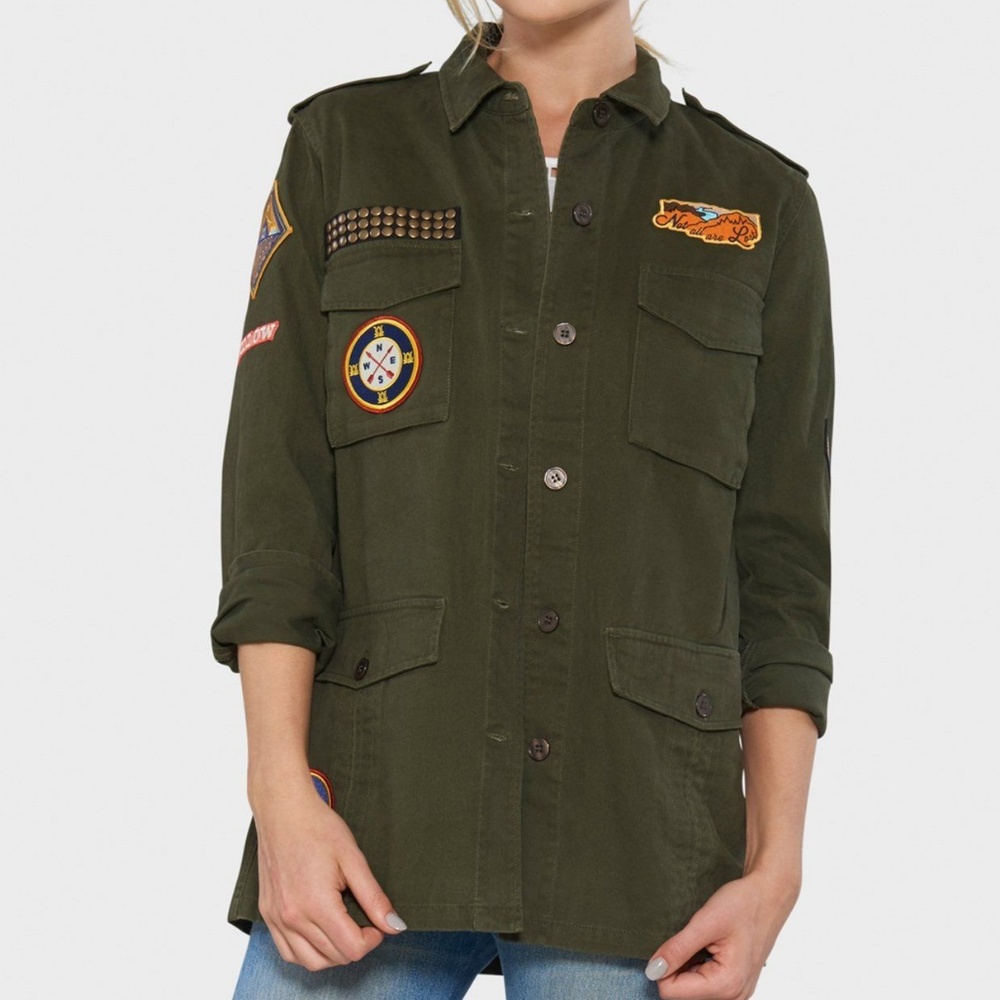 NWT Willow & Clay Army Patch Jacket